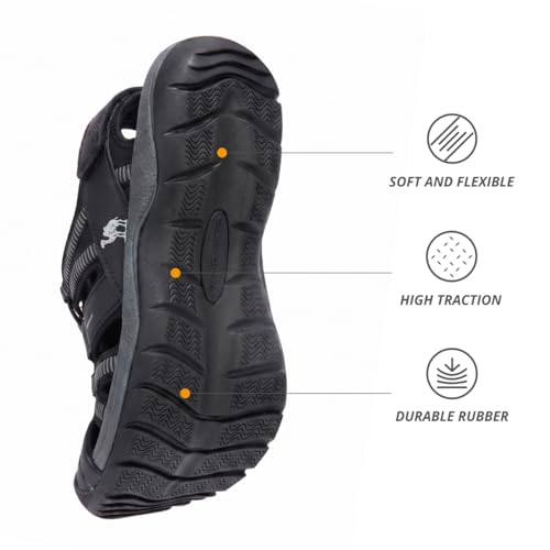 Image of CAMEL CROWN Hiking Sandals for Men Waterproof Closed Toe Water Sandals Athletic Outdoor Sandals Adjustable Summer Sandals for Beach Sport Fishing Walking