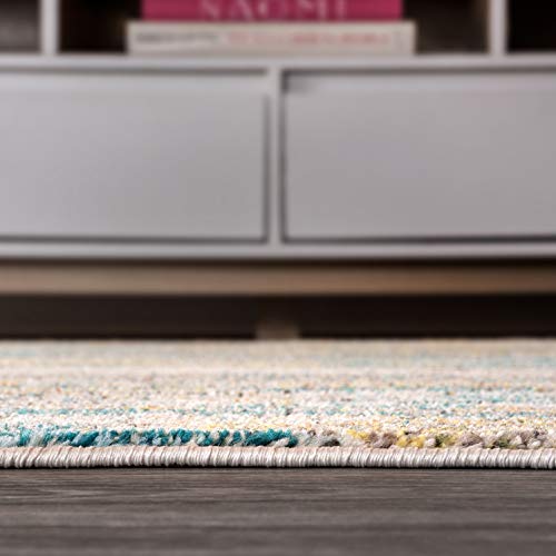 JONATHAN Y Modern Abstract Vintage Waterfall Blue/Brown/Orange Indoor Area Rug, 3x5, Contemporary POP, Easy-Cleaning for Living Room, Bedroom, Kitchen, Pet Friendly, Non-Shedding (CTP106A-3) - Image 9