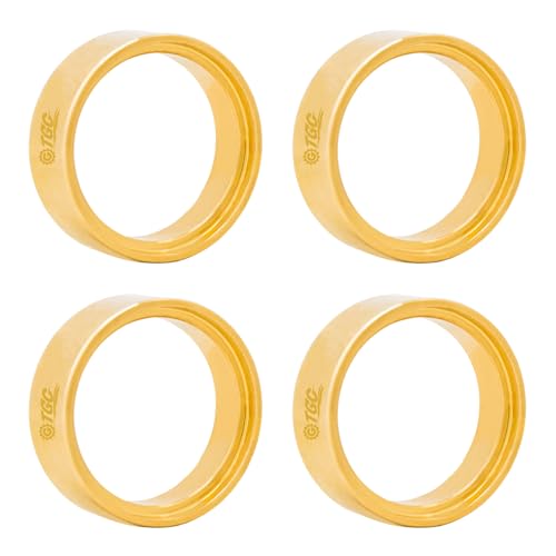 TGCWENG 1.0 Inch Brass Internal Beadlock Ring 68g Heavy Wheel Weighted Clamp Ring Fits RC Wheel Rims Suit for SCX24 1/18 1/24 RC Crawler Upgrade Parts (4PCS)