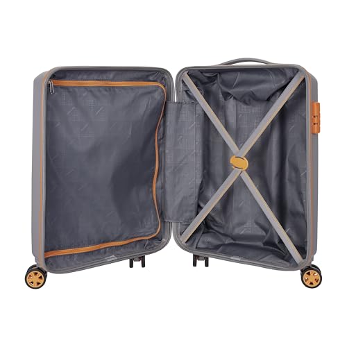 Image of Kamiliant American Tourister Small Harrier Zing 56 Cms Cabin (PP) Hard Sided 8 Wheels Spinner Luggage /Suitcase /Trolley Bag (Light Grey) (Double Wheel), Small