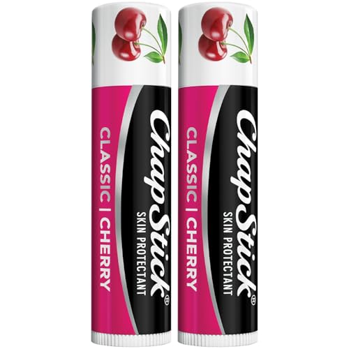 ChapStick Classic Cherry Lip Balm 2-Pack Fruity & Sweet Lip Moisturizer for Dry Lips 0.15 Oz Ea