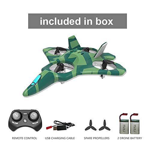 ZEGO F22 Remote Control Jet, Quadcopter Fighter Jet with 360° Flip, 2.4GHz 6-Axis Gyro Technology and 4 Blade Propellers (Green) - Thumbnail 3