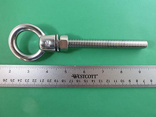 Image of US STAINLESS Stainless Steel 316 (Shape Type 307) Lifting Eye Bolt 1 /2 inch Whitworth x 120mm Marine Grade