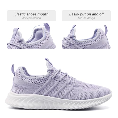 Image of Women's Tennis Running Walking Shoes Slip on Casual Non Slip Athletic Workout Gym Sneakers Fashion Lightweight Breathable Mesh Jogging Work Sports Outdoor Shoe