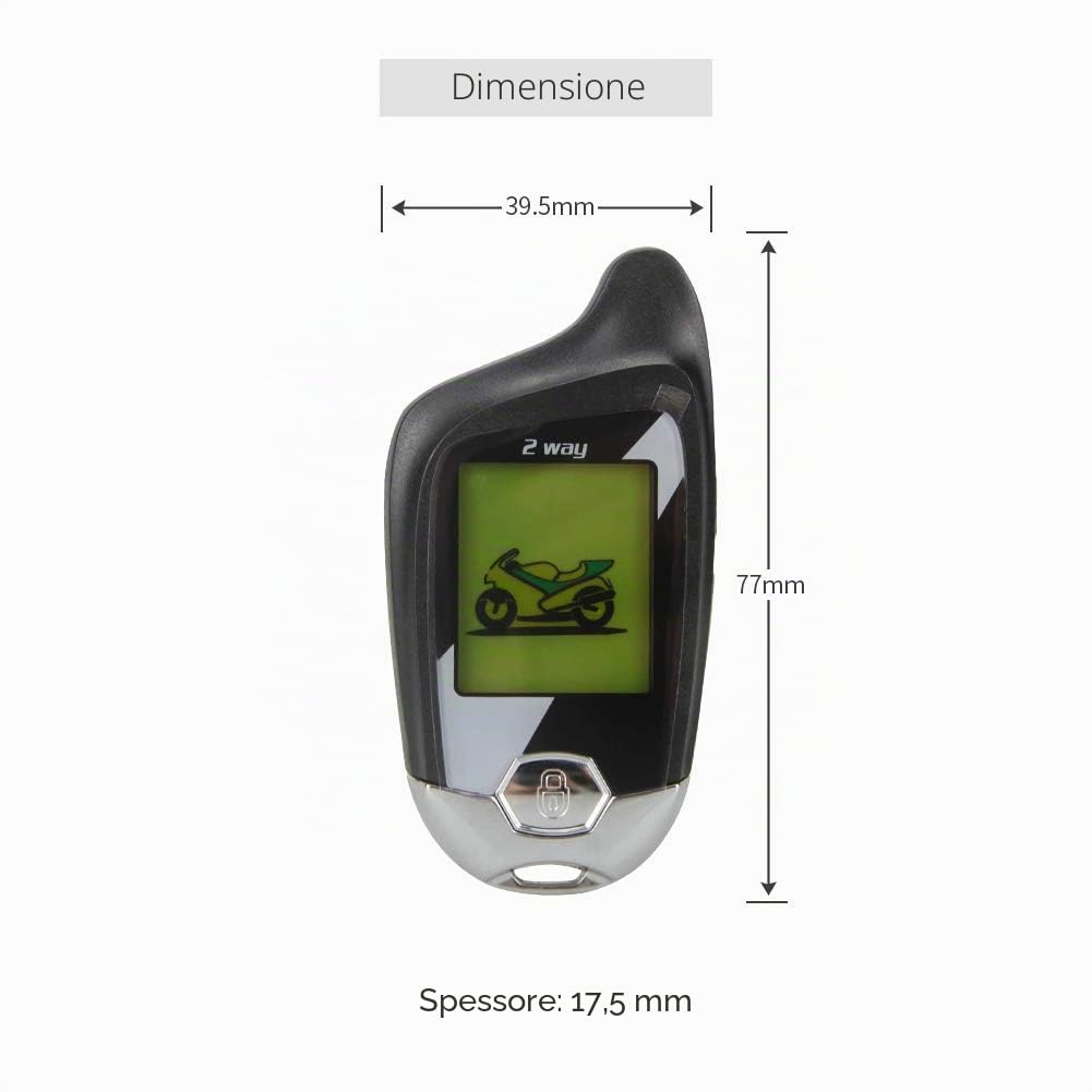 EASYGUARD EM211 2 Way Moto Sistema di Allarme Con Avviamento Remoto, Sensore di Scossa, Inclinazione e Movimento, DC12V, Display LCD