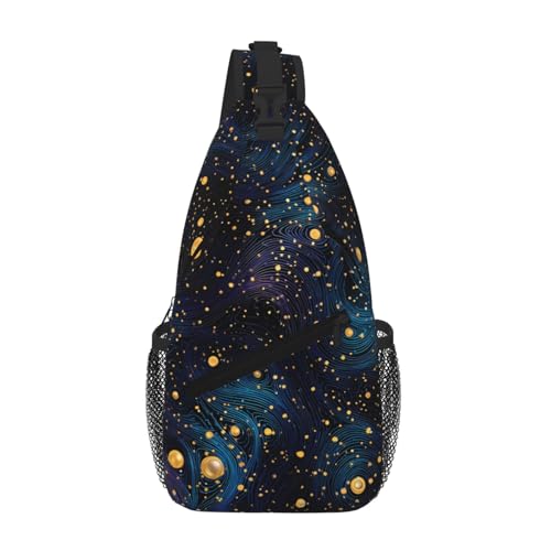 Sac de poitrine diagonal homme avec illustration abstraite croix pour téléphone et voyage