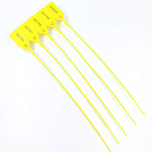 250mm Pull-Tite Plastic Security Seals Shipping Tags Disposable Signage Numbered(Package of 100) (Yellow) - Thumbnail 6