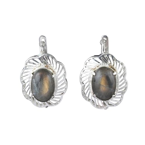 Labradorite boucles d'oreilles argent ajouré pour sublimer vos tenues