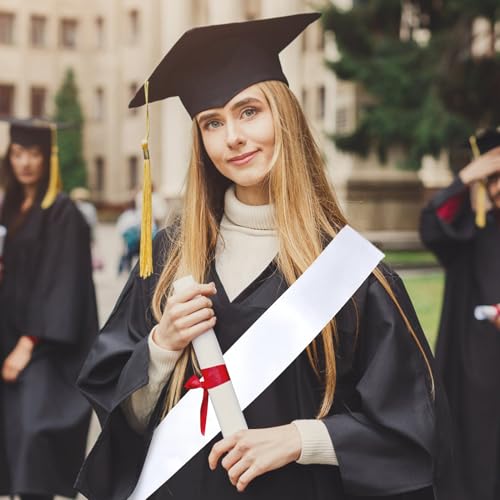 White Satin Sash - Blank Ceremony Shoulder Belt | Custom Design Elegant Prom Party Accessory, Graduation Wide Dress Wrap for Pageants Homecoming Events and Celebrations2