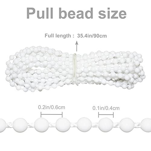 Plastic Beaded Chain Cord 2 Pcs 90Cm Vertical Shades Roman Shades Roller Shade Blind Replacement Ball Chain Repair Ball Chain With 2 Pcs Connector Clips #TOP3