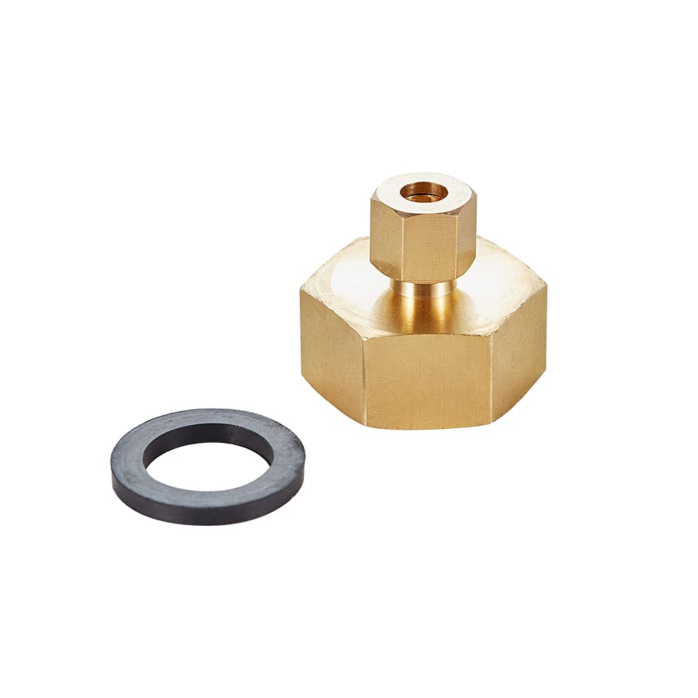 Rosca hembra de manguera de jardín GHT de 3/4 pulgadas a conector de latón de compresión OD de 1/4 pulgadas, adaptador de grifo a manguera, 2 unidades