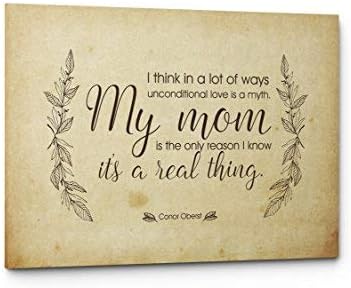 Qutenest Mom Quote Canvas, Unique Mom Gift, Mom Quote Sign, Mom Wall Art Print, Best Mom Gift, Gift for Mom, Mom Quotes from Daughter or Son, Mom Birthday Gift (17" W x 11" H, Real Thing)