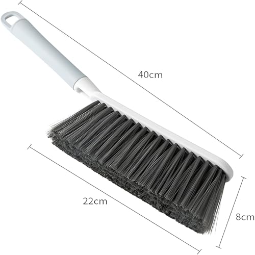 Image of Dust Removal Brush with Long Handle - Microfiber Bristles, Semi-Hard Duster for Carpet, Keyboard, Furniture, Sofa, Bed, Car, Hotel & Home - All-Purpose Cleaning Brush for Household Use (White)