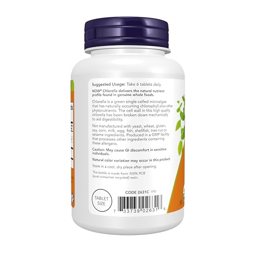 NOW Supplements Organic Chlorella 500mg Tablets