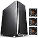 ZXCVBNAS Etui do gier PC - port USB 3.0 - pełne poczernione płyty stalowej panel boczny zarządzanie kablami - 'Be Quiet' chłodzenie wodą - czarne