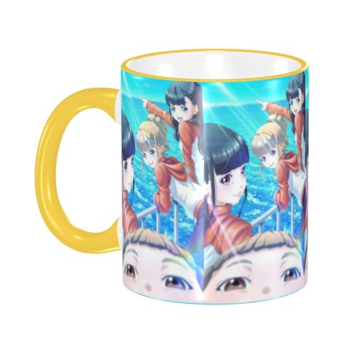 宇宙よりも遠い場所 セラミックマグカップ 食器 大容量コーヒーカップ 330ml 耐熱 おしゃれなマグカップ オフィスホーム用 プレゼントに最適 再利用可能 ギフト 男女兼用 Yellow