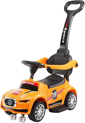Tonain乗用玩具手押し車 赤ちゃん 手押し 2WAY 転倒防止ストッパー安全・安心な乗車体験 (オレンジ)