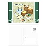 Hong Kong Style China Dim Sum Good Luck Postcard Set Card Mailing Side 20pcs