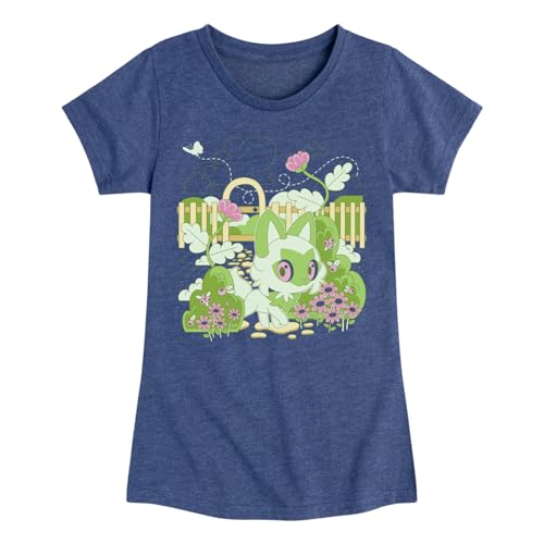 Pokémon - Sprigatito Cottage Garden - Girls Fitted Short Sleeve T-Shirt