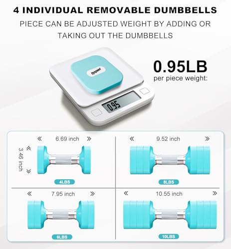 Image of 15LB 20LB 30LB 40LB 50LB Adjustable Dumbbell Set Free Weights Dumbbells Set for Women Men Hand Weights Sets Adjust Dumbbell Weight Sets for Home Gym Exercise Workout Strength Training Equipments