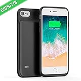 ➤➤ 【Ultra-delgado y Instalación fácil】: Sin duplicar su tamaño, agregando solo 0,19 pulgadas funda de batería para 6 / 6S / 7/8 , inserte su iPhone 6 / 6S / 7/8 en el puerto de salida del rayo. La funda batería extendida de iPhone 6 / 6S / 7/8 usa un puerto de entrada de lightning para permitir la recarga y la transferencia de datos.