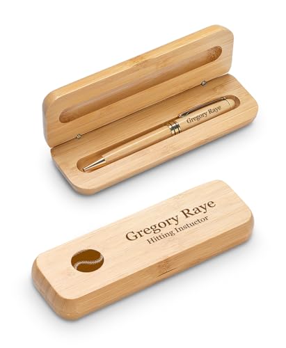 Executive Gift Shoppe Baseball Bamboo Pen & Box Set