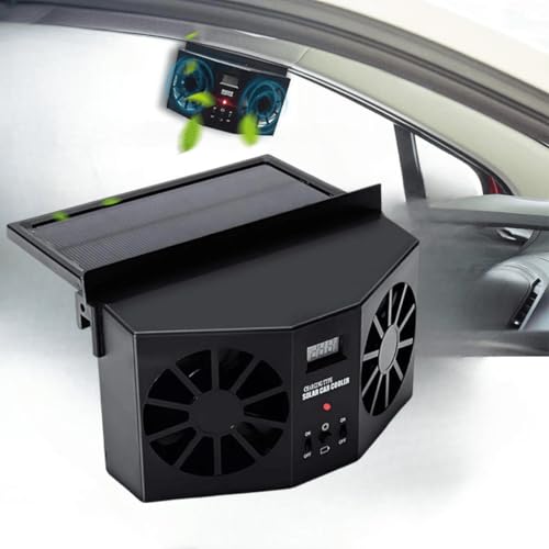 Solar Powered Car Fan, Window Exhaust, Air Vent Radiator, Energy Cooling for Car Backseat or Frontseat, Vehicle Ventilation Fan