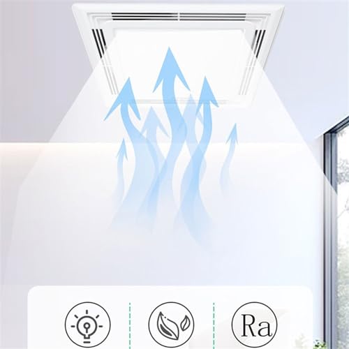 Ventilador de ventilación para baño con iluminación, extractor silencioso potente integrado en techo, 30 x 30 cm miniatura 4
