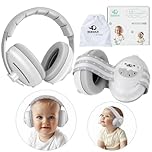 BEBOAN 2-in-1 Baby Ear Defenders Baby Noise Cancelling Headphones Gray Toddler Newborn Ear Defenders Ear Muffs Protectors for Airplane Travel