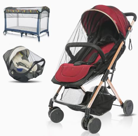 Mosquito Net for Pram,Durable Breathable Polyester Mesh,Protects Against Insects(2Pcs)