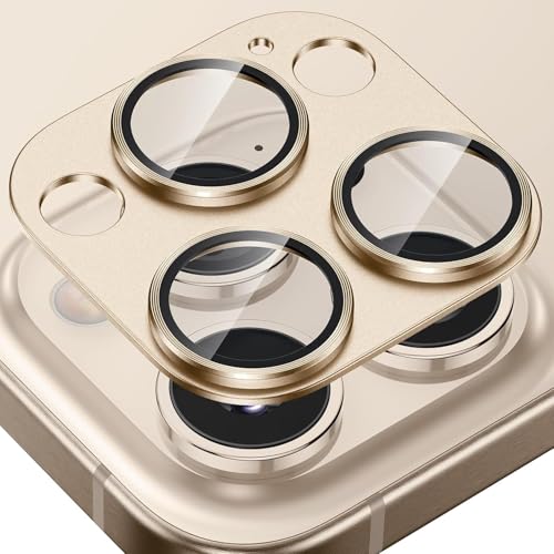 Image of TITANIUM Camera Lens Protector For IPHONE 16 PRO / 16 PRO MAX ( DESERT ) UHD 9H Glass, Anti Drop, Scratch Resistant, Case Friendly, Removable, Waterproof, Heavy Duty Camera Protector, ( BUY 2 GET 1 FREE )