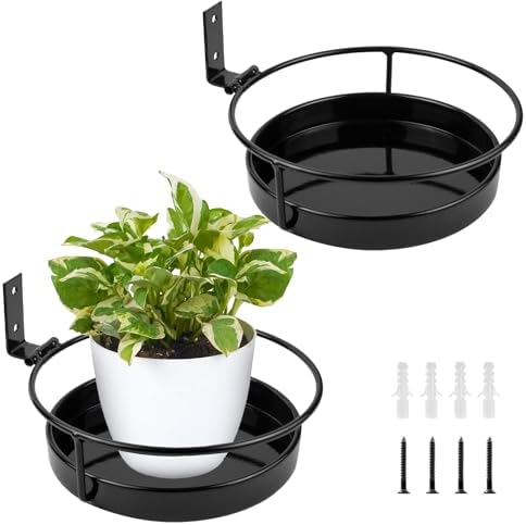 ARTORA Wall Mounted Plant Holder, 2 Pack Metal Flower Pot Wall Ha...