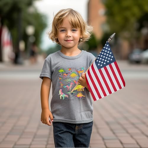 Image of T Shirts for Boys Toddler Girls Dino Types of Dinosaurs Kids Retro Tshirt Kids Summer Tee Tops 2-7 Years