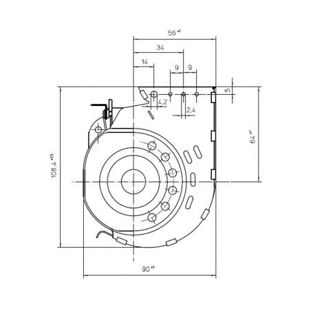 Ventola tangenziale EBM QLN65/2400 A33-3025LH Motore Destro