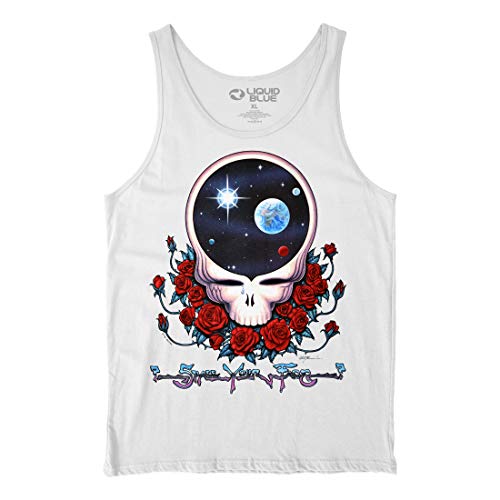 Débardeur Grateful Dead Space Face blanc pour éviter la chaleur avec style en concert