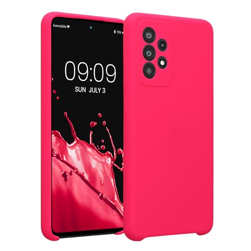 kwmobile Case Compatible with Samsung Galaxy A52 / A52 5G / A52s 5G Case - Slim TPU Silicone Phone Cover - Soft Touch Finish - Neon Pink by kwmobile - Used condition - CA$9.17
