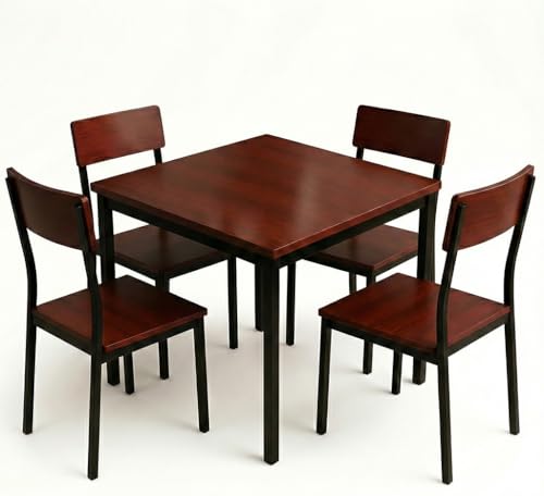 4 Seater Dining Table Set with Chairs | Compact Space-Saving Dini...