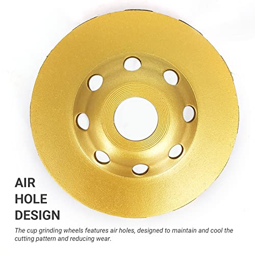 Yaluso Concrete Grinding Wheel 3Pcs 4-1/2" Double Row Diamond Cup Grinding Wheels, 12-Segment Turbo Row Wheel, Diamond Circular Blade Set For 4-1/2" Angle Grinder/Masonry/Granite/Marble/Concrete #TOP4