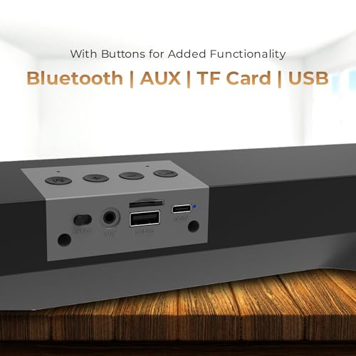 Image of RD SP-12 Smart Portable Wireless Bluetooth Soundbar Speaker with Bluetooth v5.0, FM Radio, USB, TF Card, AUX, Hands-Free Calling, Portable Stereo Speaker, Deep Bass Sound - Black