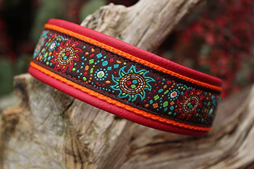 Halsband Hund - Hundehalsband aus Leder Farbenfroh Zugstopp, selbst gestalten
