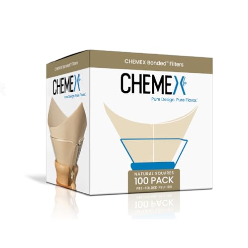 Chemex Natural Coffee Filters, Square, 100ct -...