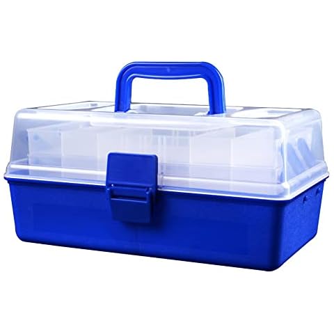 Lxoraziy Fishing Tackle Boxes, Fishing Accessories Storage Box, Multifunctional Fishing Box, with 2 Tray Cantilever fot Storage of Fishing Tackle, for Storage Fishing Lures Hooks Cover