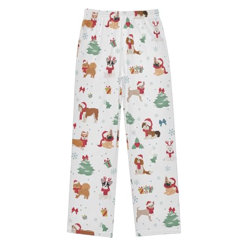Boys' Pants Christmas Xmas Cute Animal Dogs Long Bottoms Jogger Pants Elastic Waist Trousers with Pockets S-XL