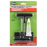 Slime 20500 Tyre Repair Reamer Plug Kit, Medium Heavy Duty Strings, T Handle Type and Plug Bond, 8 piece set