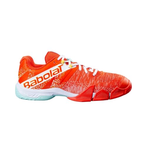 Babolat Men White Movea Mens Paddle Shoes Support and Cushioning 2 Performance Straps Breathable Ortholite Sole French Brand Tangerine Tango/White Size 10 10 44.5 EU