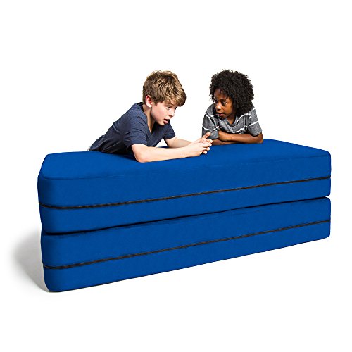 Jaxx Zipline Sofa Large Ottoman 3 In 1 Fold Out Big Kids Edition, Blueberry #TOP2