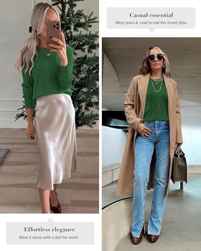 ATHMILE Womens Sweaters Knit Long Sleeve Pullover Tops Trendy Dressy Business Casual Winter Clothes Outfit Fashion 20252