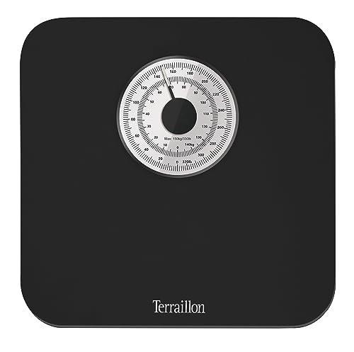 TERRAILLON - NAUTIC, Pèse Personne Mécanique, Balance Grand Cadran, 150kg max, Noir
