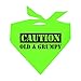 Caution Old & Grumpy Neon Dog Bandana (Assorted Colors)