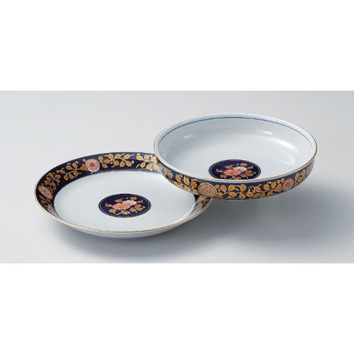 Amazon.co.jp: 5個セット 有田焼大皿 古伊万里金彩9寸皿 [27 x 4.5cm